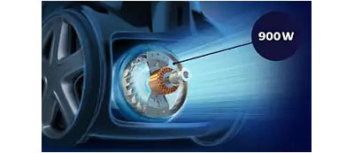 Κινητήρας 900 W για υψηλή ισχύ αναρρόφησης
