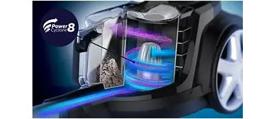 PowerCyclone 8 για μέγιστη ισχύ αναρρόφησης