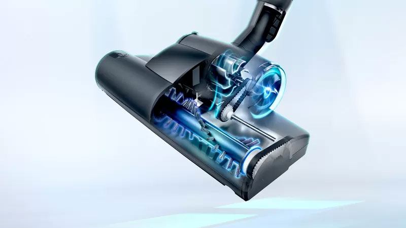 Ισχυρό πέλμα με turbo βούρτσα για ακόμα πιο βαθύ καθαρισμό