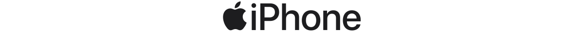 Apple logo followed by the word "iPhone" in a sleek, modern font.